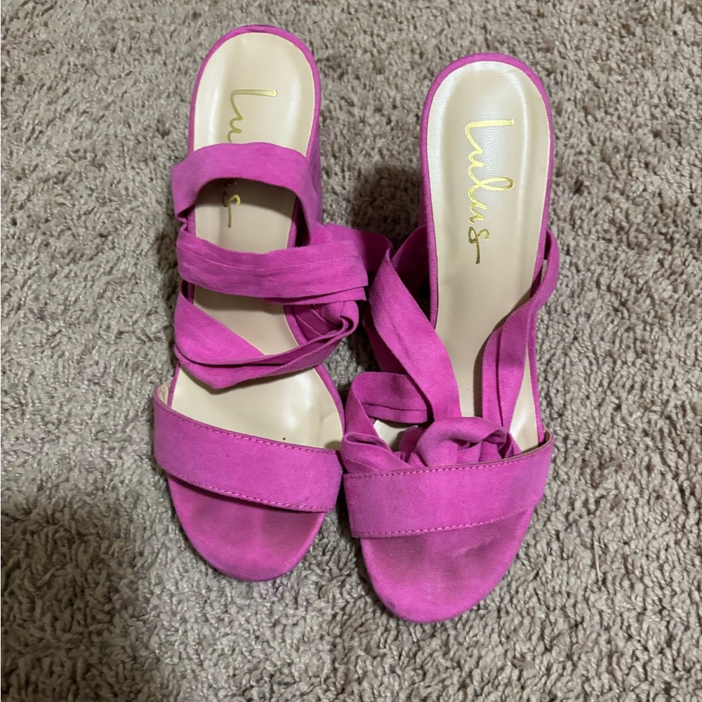 Lulu's Fuchsia Heeled Sandals